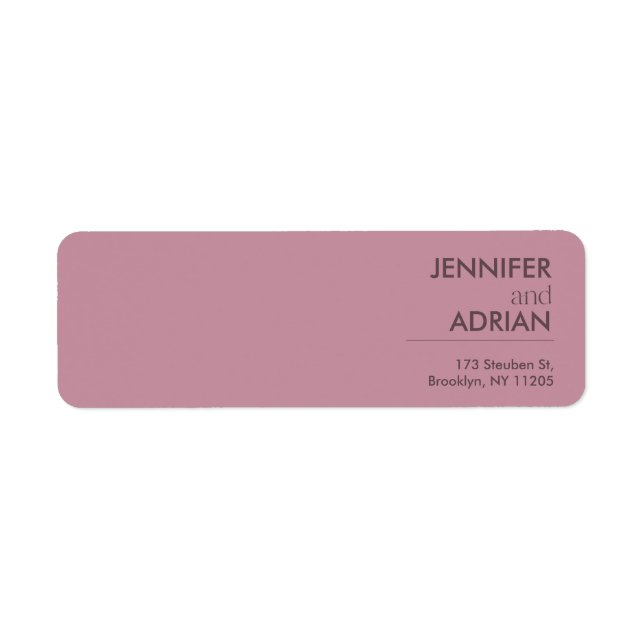 Elegant Minimal Seal brown Modern Wedding Return   Label (Front)