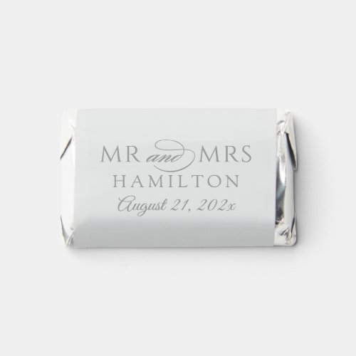 Elegant Minimal Silver Gray Custom Mr and Mrs Hersheys Miniatures