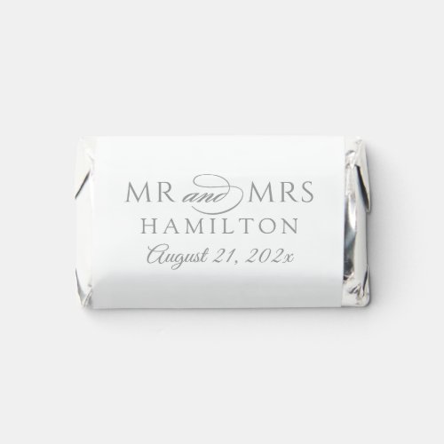 Elegant Minimal Silver Personalized Mr and Mrs Hersheys Miniatures