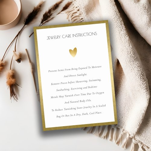 Elegant Minimal Simple Blush Gold Jewelry Care Business Card