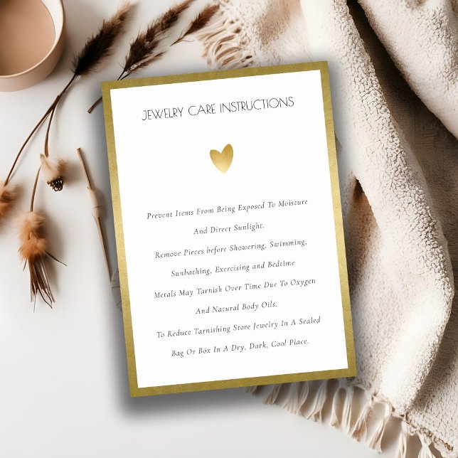 Elegant Minimal Simple Blush Gold Jewelry Care Business Card (Creator Uploaded)