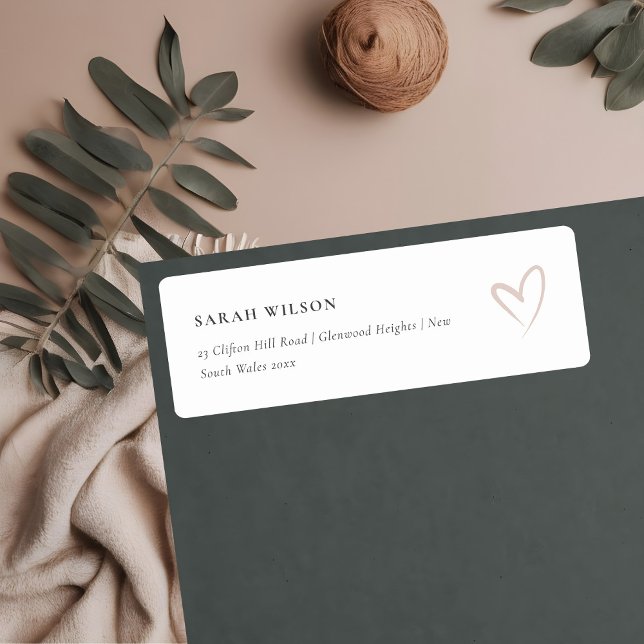 Elegant Minimal Simple Blush Pink Heart Address Label (Creator Uploaded)