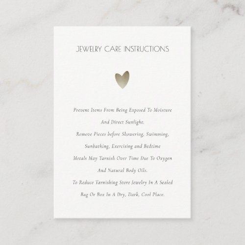 Elegant Minimal Simple Blush Silver Jewelry Care Business Card