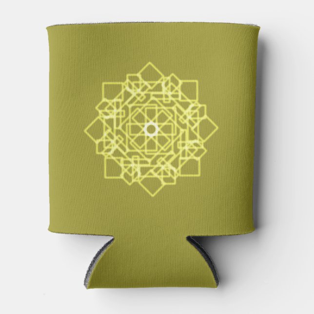 Elegant Minimal Simple Geometric Gradient Gold Can Cooler (Front)