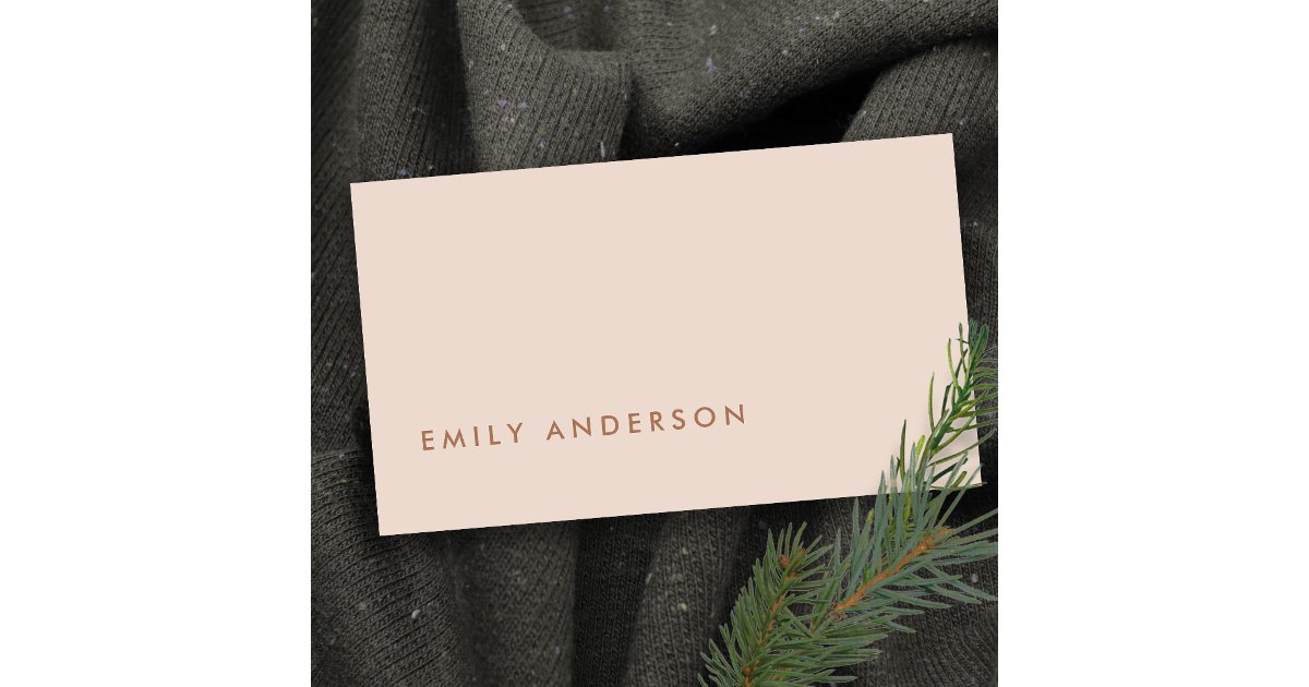 ELEGANT MINIMAL SIMPLE MODERN BLUSH PINK TRENDY BUSINESS CARD | Zazzle