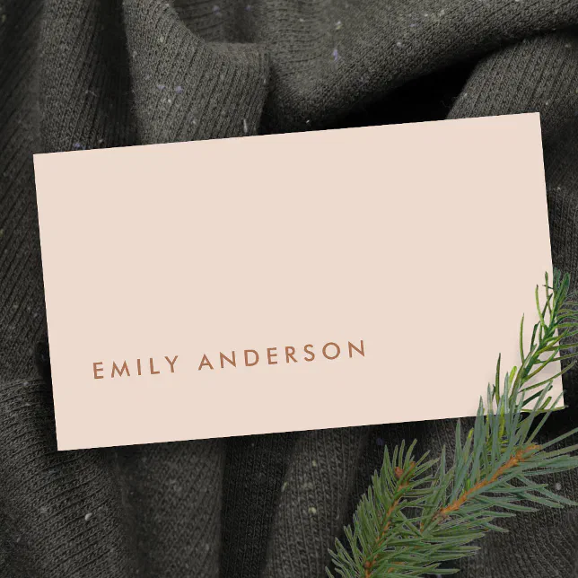 ELEGANT MINIMAL SIMPLE MODERN BLUSH PINK TRENDY BUSINESS CARD | Zazzle