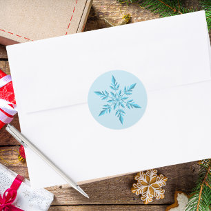 Elegant Minimal Simple Modern Christmas Snowflake Classic Round Sticker