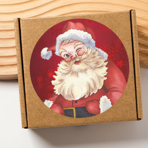 Elegant Minimal Simple Modern Santa Christmas Classic Round Sticker