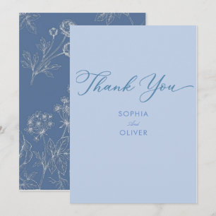 Elegant minimal simple wedding thank you card