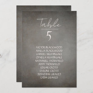 Elegant Minimal Smoky Hanging Seating Chart Holiday Card