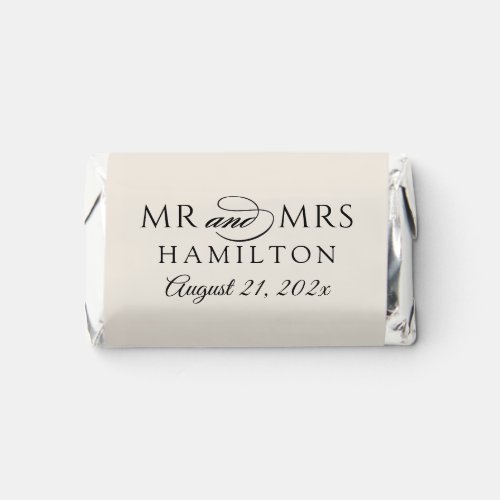 Elegant Minimal Soft White Personalized Mr and Mrs Hersheys Miniatures