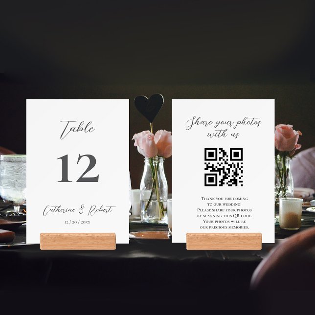 Elegant Minimal Table Number QR code Website Holder (Creator Uploaded)