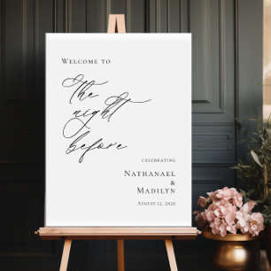 Elegant minimal The Night Before Rehearsal welcome Foam Board