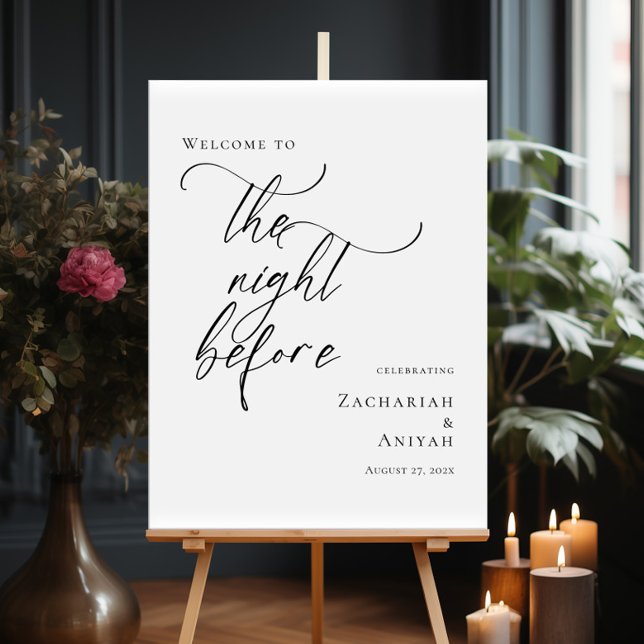 Elegant minimal The Night Before Rehearsal welcome Foam Board (Creator Uploaded)