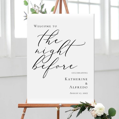 Elegant minimal The Night Before Rehearsal welcome Poster
