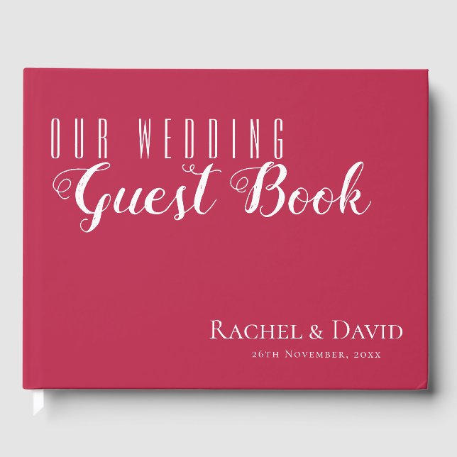 Elegant Minimal They Lived Happily After Wedding Guest Book (Front)