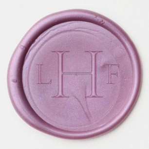 Elegant Minimal Three Initial Monogram Wedding Wax Seal Sticker