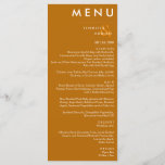 Elegant Minimal Tiger’s Eye Modern Wedding Dinner  Menu<br><div class="desc">Elegant Minimal Tiger’s Eye Modern Wedding Dinner Menu</div>