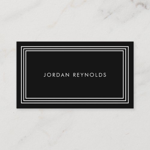 Elegant Minimal Triple Frame Black Business Card