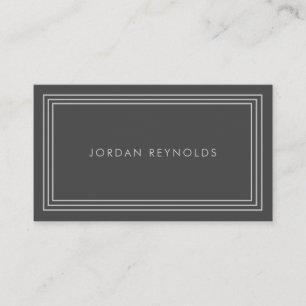 Elegant Minimal Triple Frame Gray Business Card