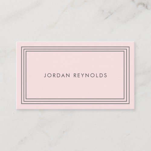 Elegant Minimal Triple Frame Pink Business Card