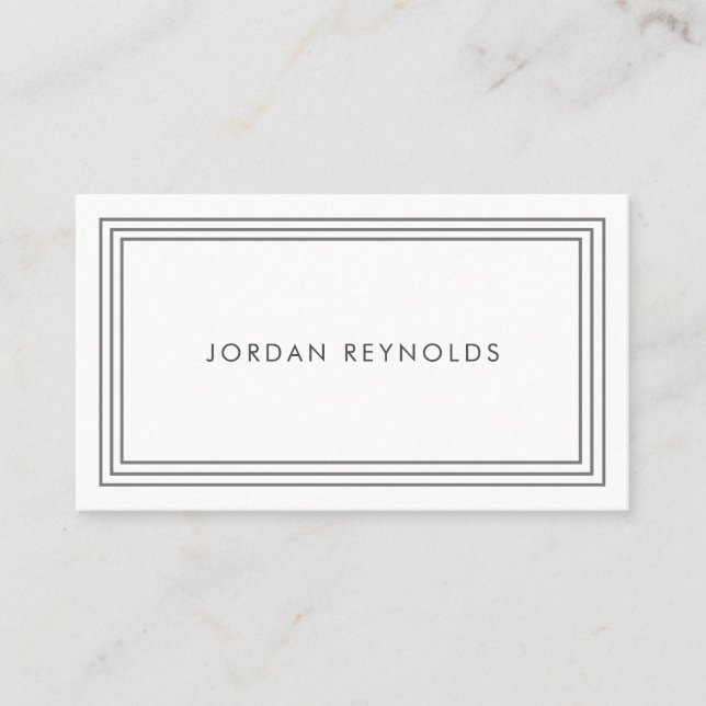 Elegant Minimal Triple Frame White Business Card (Front)