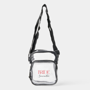 Elegant & minimal typography "Bride" Crossbody bag