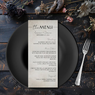 Elegant Minimal Typography Wedding Menu