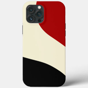Elegant minimal wave in Red, Black, and Cream iPhone 13 Pro Max Case