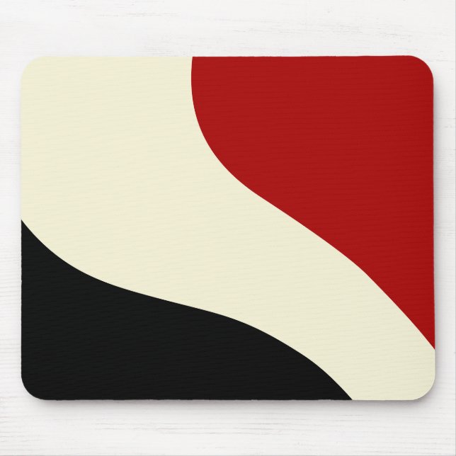 Elegant minimal wave in Red, Black, and Cream Mouse Pad (Front)