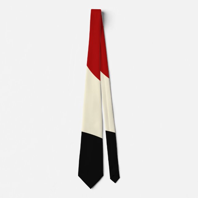 Elegant minimal wave in Red, Black, and Cream Neck Tie (Front)