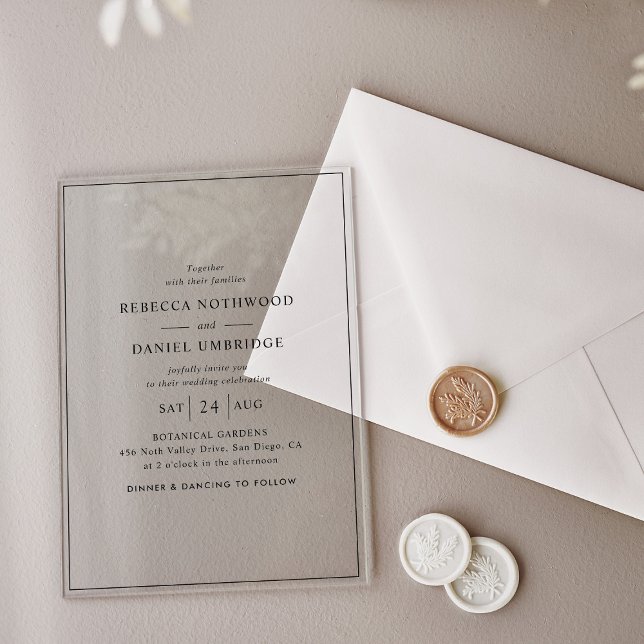 Elegant & Minimal Wedding  Acrylic Invitations (Creator Uploaded)