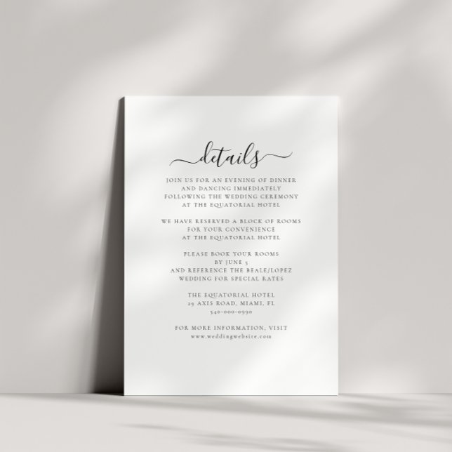 Elegant Minimal Wedding Details Enclosure Card (Creator Uploaded)