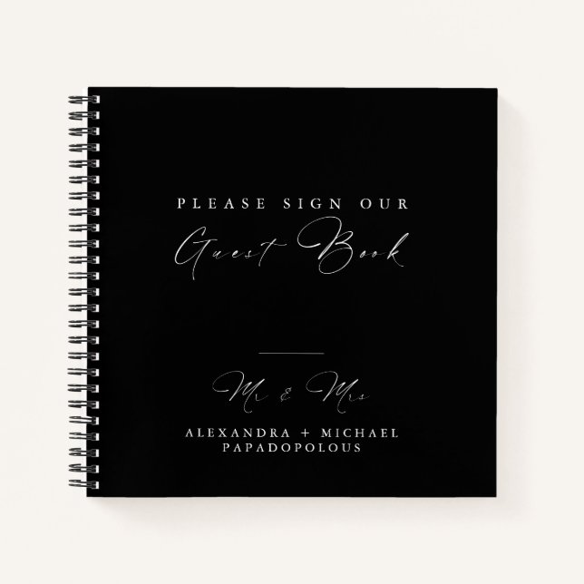 Elegant Minimal Wedding Guest Book (Front)