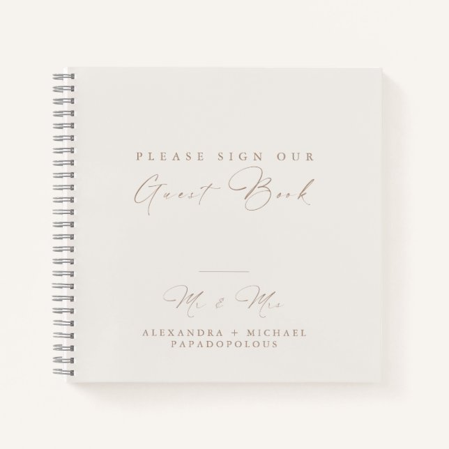 Elegant Minimal Wedding Guest Book (Front)