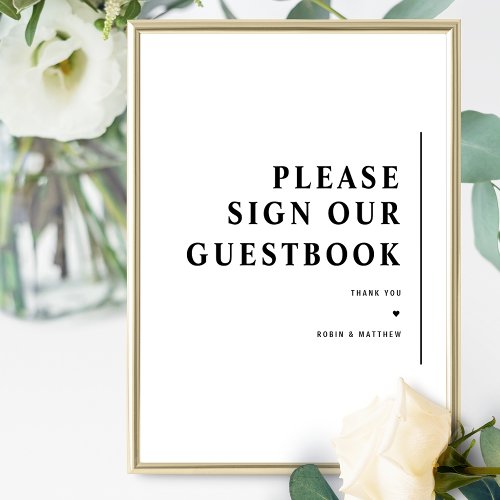 Elegant Minimal Wedding Guest Book Sign