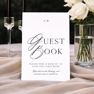 Elegant Minimal Wedding Guest Book Sign Invitation