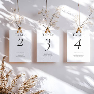 Elegant Minimal Wedding Guest Names Table Number
