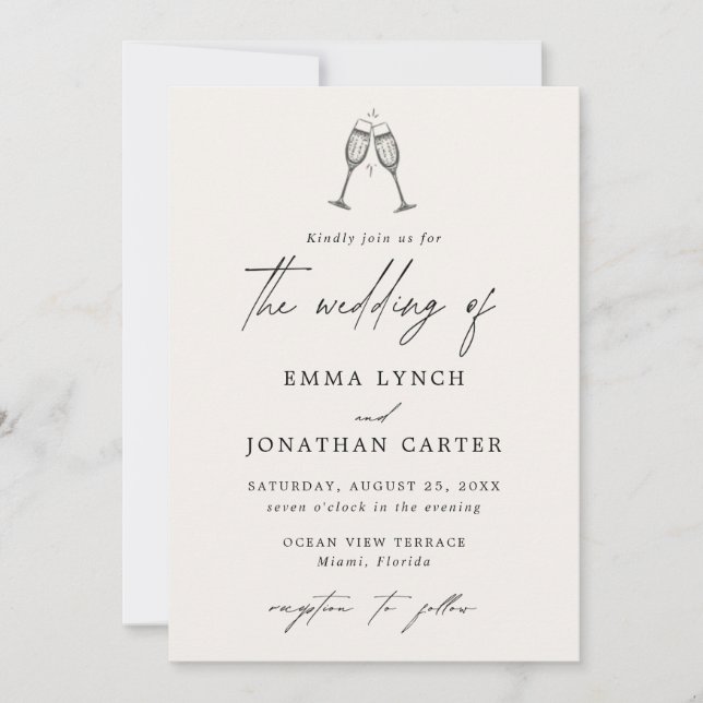 Elegant Minimal Wedding Invitation (Front)