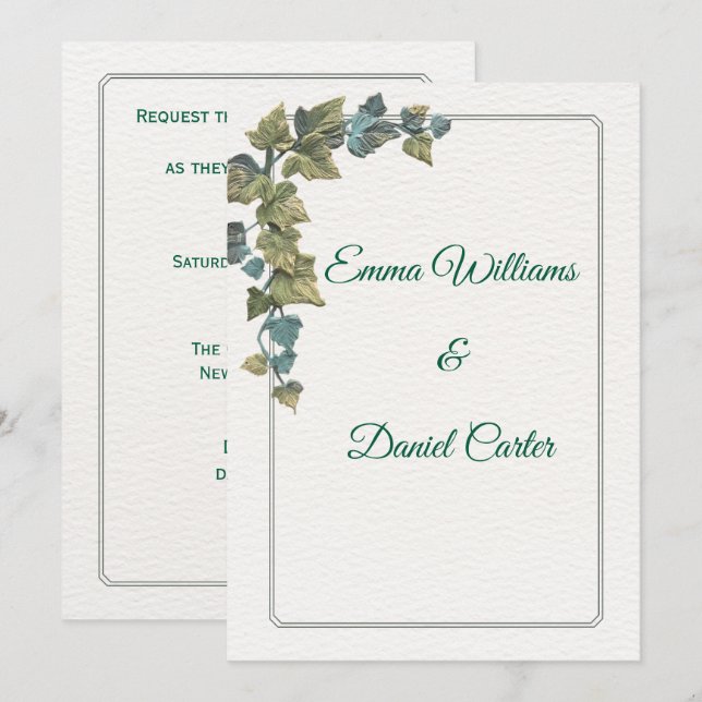 Elegant Minimal Wedding Invitation – Customizable  (Front/Back)