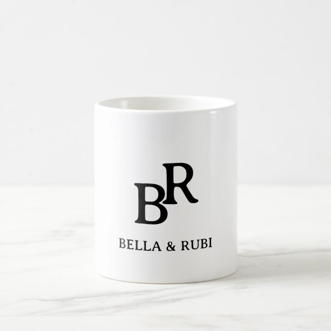 Elegant Minimal Wedding Monogram Coffee Mug (Center)