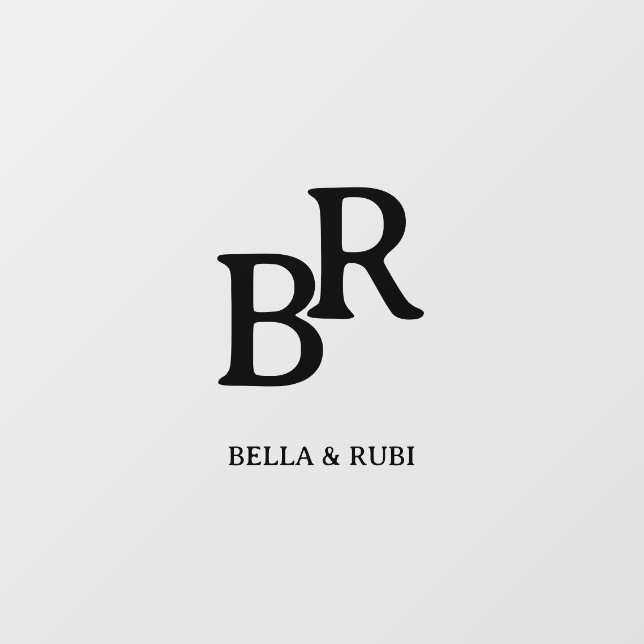 Elegant Minimal Wedding Monogram Design Window Cling (Sheet)