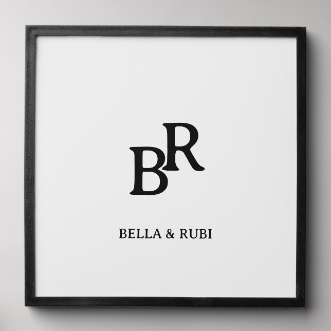 Elegant Minimal Wedding Monogram Photo Design Peel And Stick Photo Tile (Front Set)