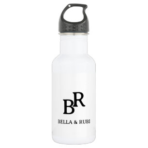 Elegant Minimal Wedding Monogram Stainless Steel Water Bottle