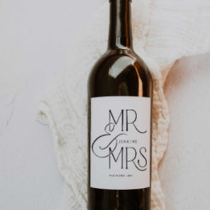 Elegant Minimal Wedding Personalized Wine Label