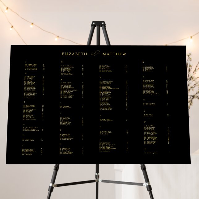 Elegant Minimal | Wedding Seating Chart Foam Board (In Situ (Stand))