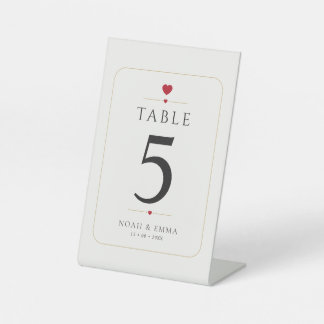Elegant Minimal Wedding Table Number Pedestal Sign