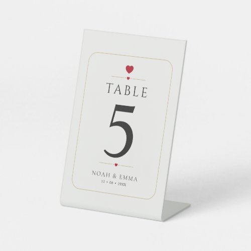 Elegant Minimal Wedding Table Number Pedestal Sign