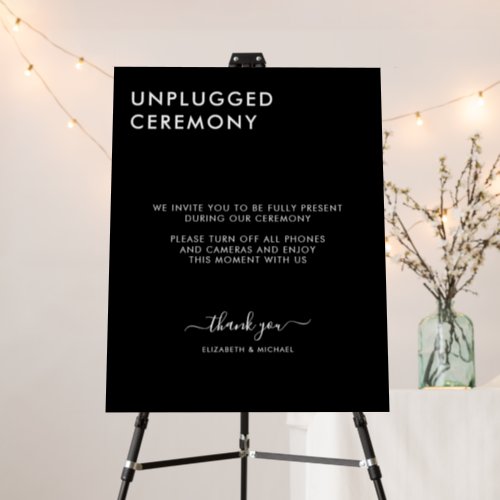 Elegant Minimal  Wedding Unplugged Ceremony Sign