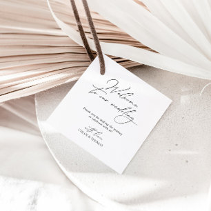 Elegant Minimal Welcome To Our Wedding Favor Tags